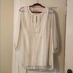 Cream Sheer Top w/ Shell 2X